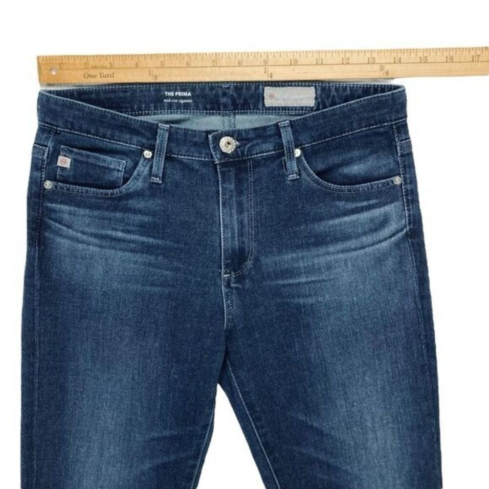 AG Adriano Goldschmied The Prima Mid Rise Cigarette Jeans Womens 27 Blue Denim - Picture 9 of 14